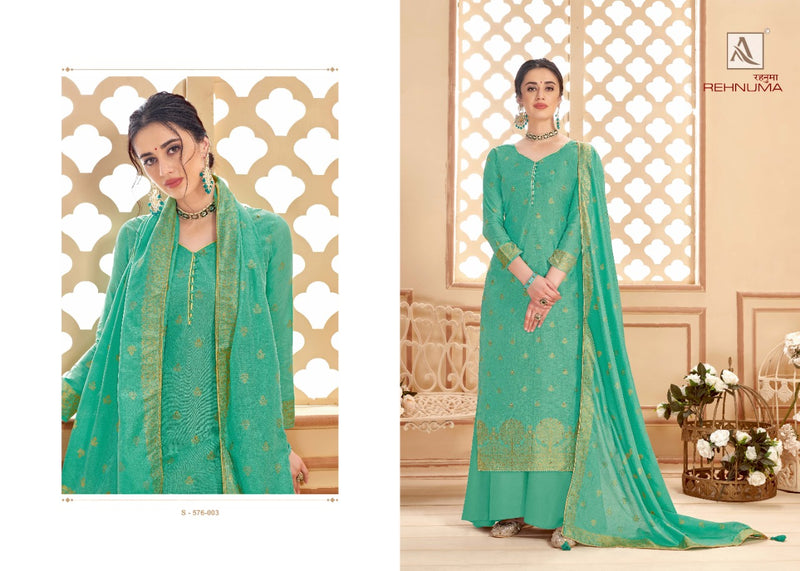 Alok Suit Rehnuma Pure Cotton Party Wear Salwar Kameez With Weaving Dola Jacquard & Hand Work