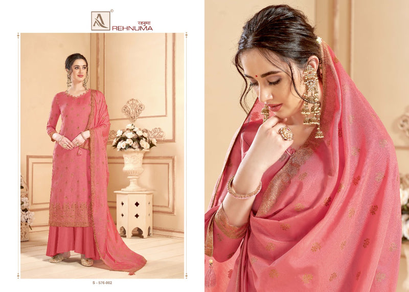 Alok Suit Rehnuma Pure Cotton Party Wear Salwar Kameez With Weaving Dola Jacquard & Hand Work