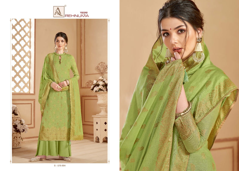 Alok Suit Rehnuma Pure Cotton Party Wear Salwar Kameez With Weaving Dola Jacquard & Hand Work