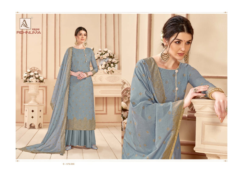 Alok Suit Rehnuma Pure Cotton Party Wear Salwar Kameez With Weaving Dola Jacquard & Hand Work