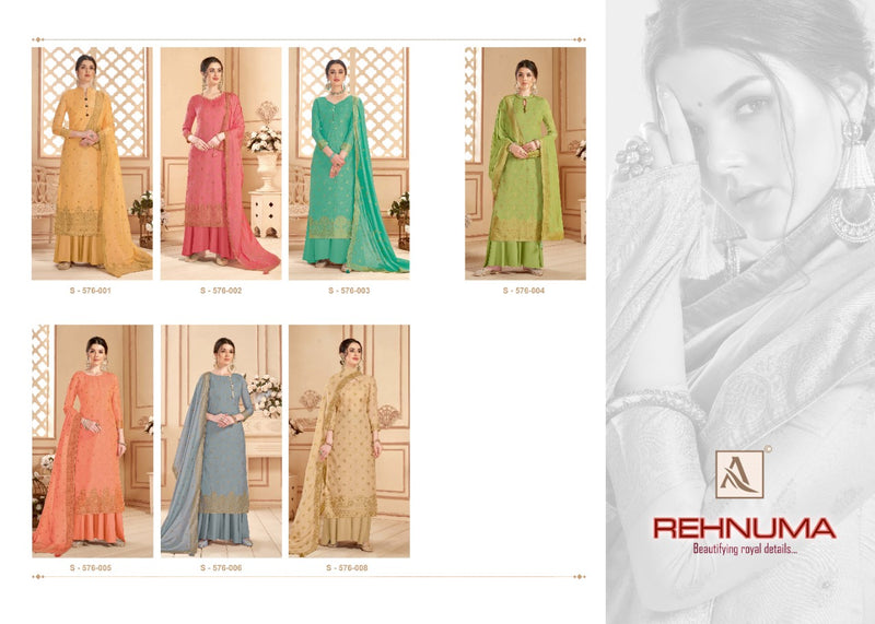 Alok Suit Rehnuma Pure Cotton Party Wear Salwar Kameez With Weaving Dola Jacquard & Hand Work