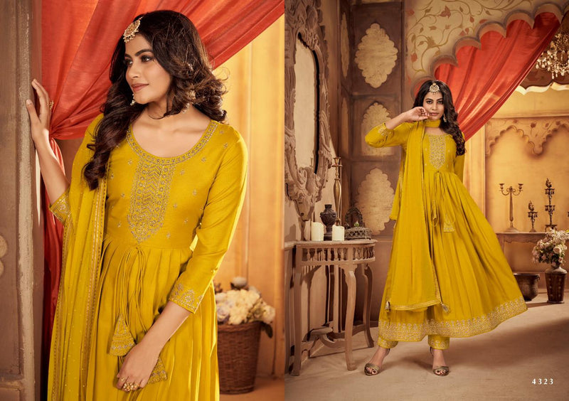 Rangoon Reva Rayon Embroidery Work Anarkali Style Fancy Designer Partywear Salwar Kameez