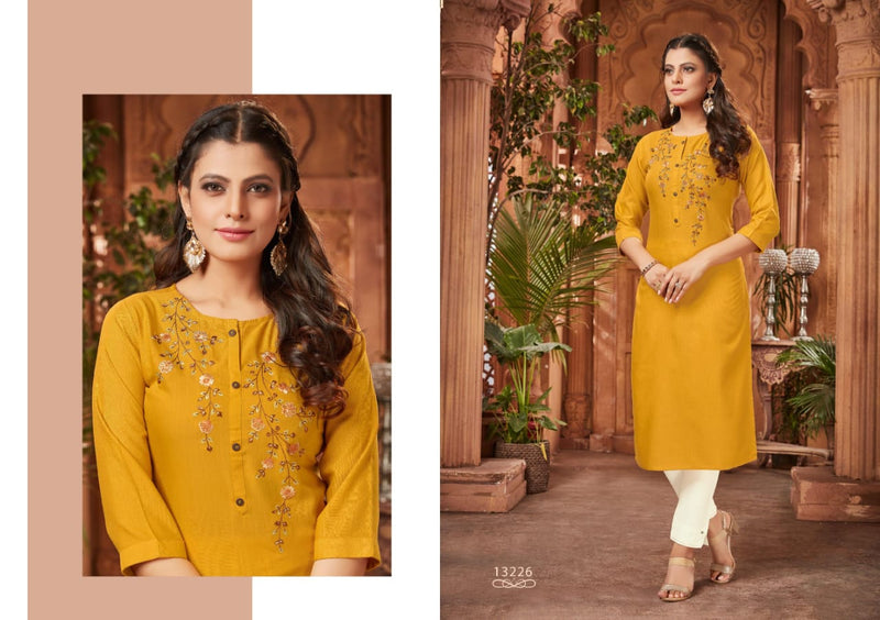Kalaroop Kajree Fashion Revolt Rayon Fancy Designer Party Wear Embroidered  Kurtis