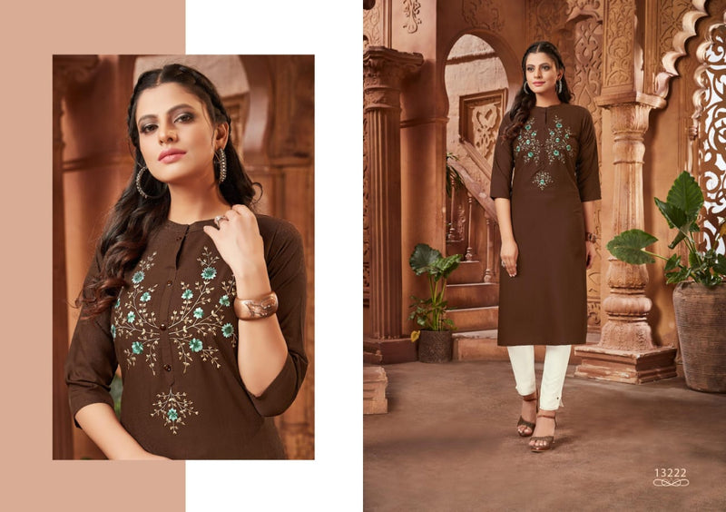 Kalaroop Kajree Fashion Revolt Rayon Fancy Designer Party Wear Embroidered  Kurtis