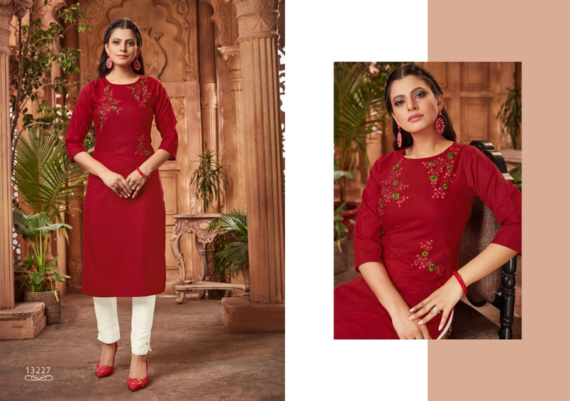 Kalaroop Kajree Fashion Revolt Rayon Fancy Designer Party Wear Embroidered  Kurtis