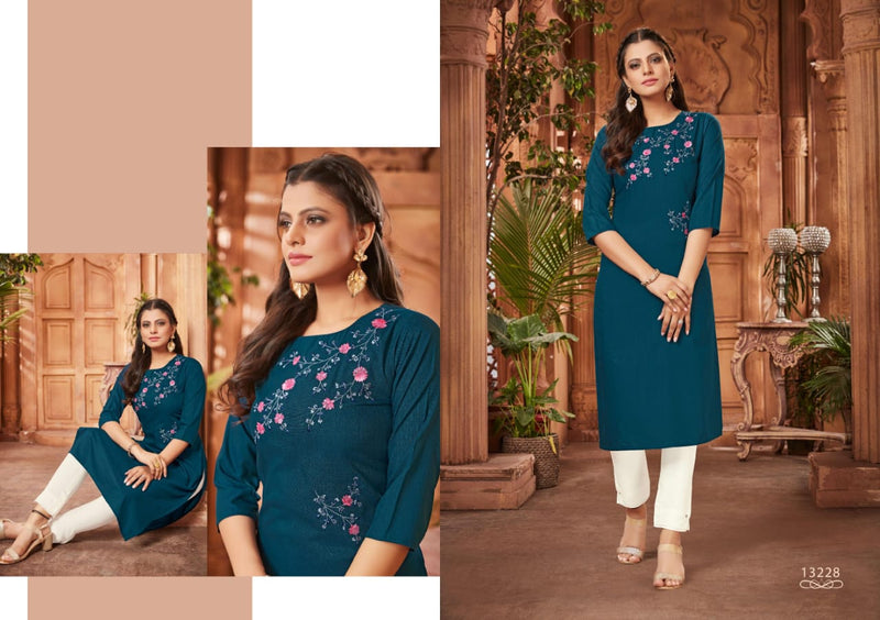 Kalaroop Kajree Fashion Revolt Rayon Fancy Designer Party Wear Embroidered  Kurtis