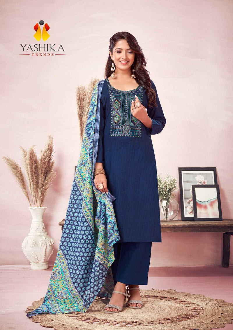 Yashika Trends Rewaa Pure Cotton With Heavy Embroidery Work Stylish Designer Casual Wear Salwar Kameez