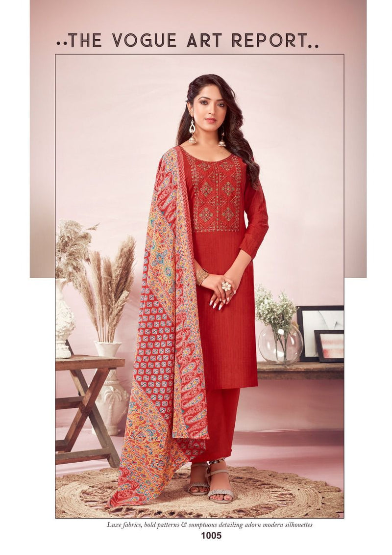 Yashika Trends Rewaa Pure Cotton With Heavy Embroidery Work Stylish Designer Casual Wear Salwar Kameez