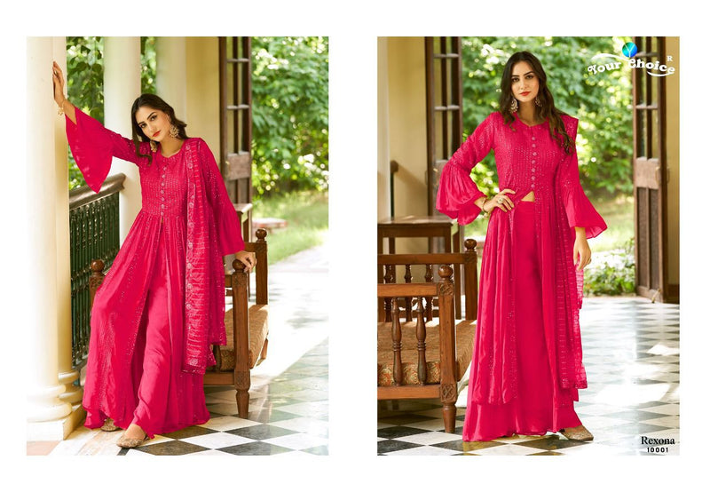 Your Choice Rexona Georgette With Beautiful Work Stylish Designer Party Wear Kurti