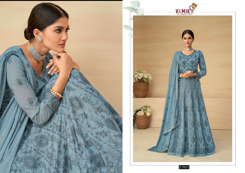 Vamika Fashion Rihana Vol 7 Apple Georgette Designer Ready Made Wedding Wear Salwar Suits
