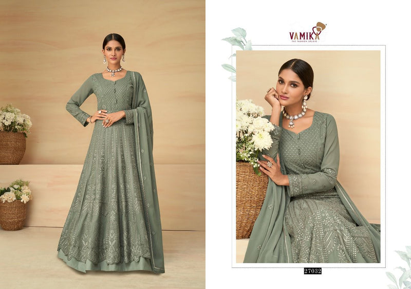 Vamika Fashion Rihana Vol 7 Apple Georgette Designer Ready Made Wedding Wear Salwar Suits