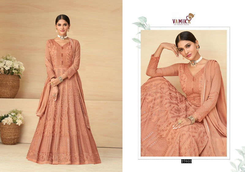 Vamika Fashion Rihana Vol 7 Apple Georgette Designer Ready Made Wedding Wear Salwar Suits