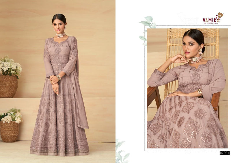Vamika Fashion Rihana Vol 7 Apple Georgette Designer Ready Made Wedding Wear Salwar Suits