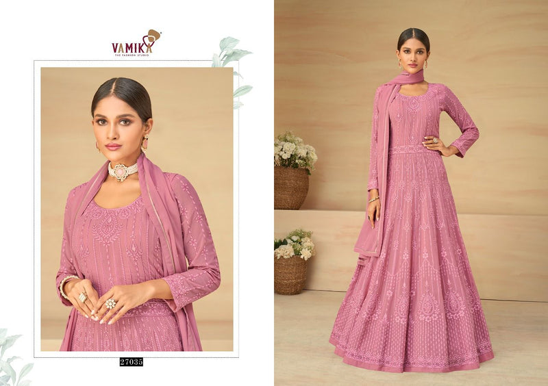 Vamika Fashion Rihana Vol 7 Apple Georgette Designer Ready Made Wedding Wear Salwar Suits