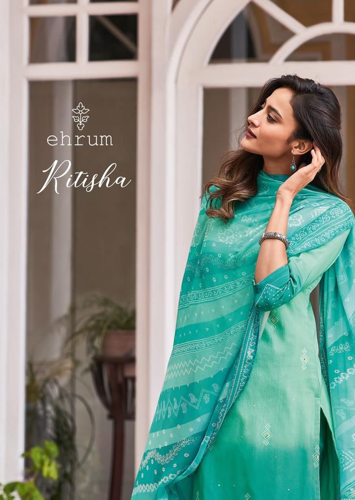 Varsha Ehrum Ritisha Satin Cotton Digital Printed Festive Wear Salwar Suits