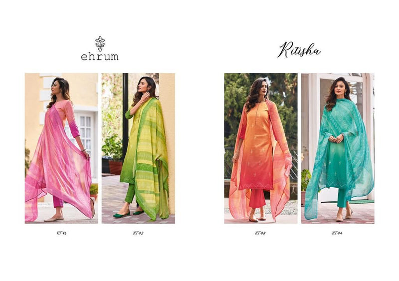 Varsha Ehrum Ritisha Satin Cotton Digital Printed Festive Wear Salwar Suits