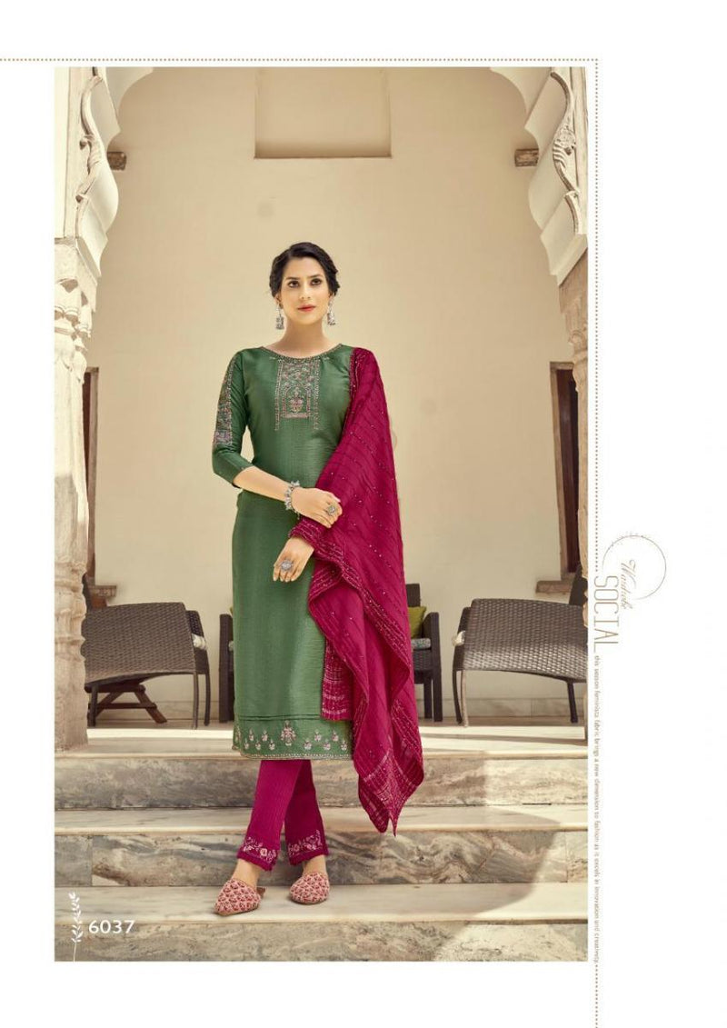 Koodee Fashion Riya Vol 4 Viscose Slub Party Wear Kurtis With Bottom & Dupatta