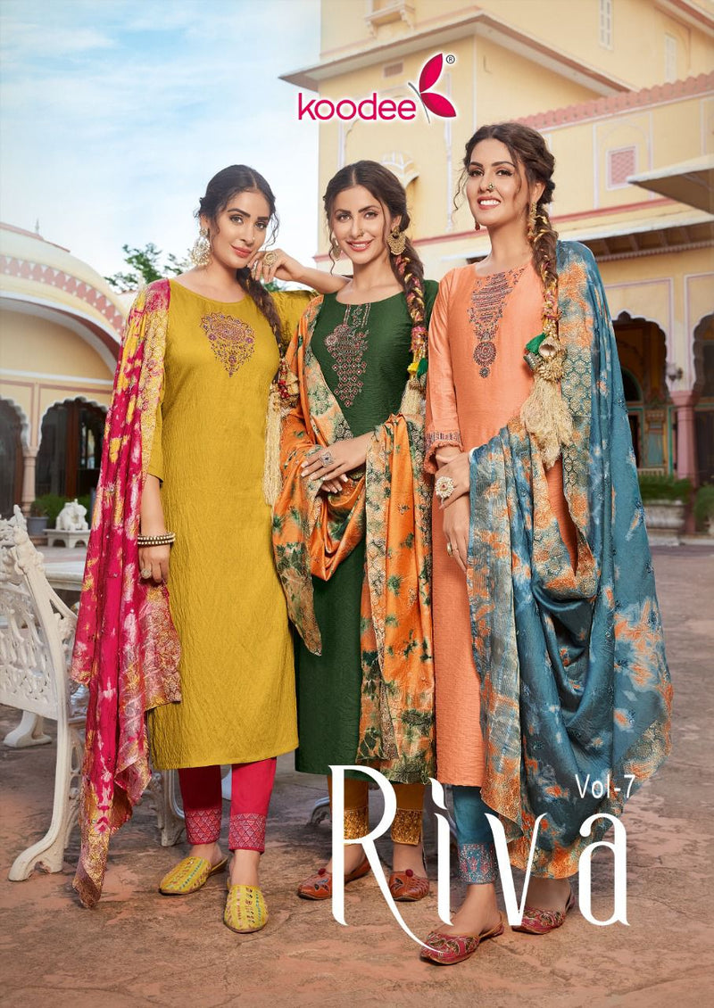 Koodee Riva Vol 7 Viscose With Heavy Embroidery Work Stylish Designer Fancy kurti