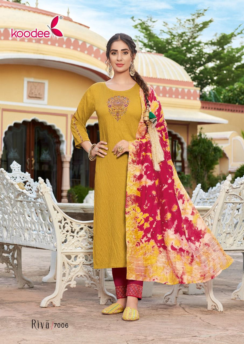 Koodee Riva Vol 7 Viscose With Heavy Embroidery Work Stylish Designer Fancy kurti
