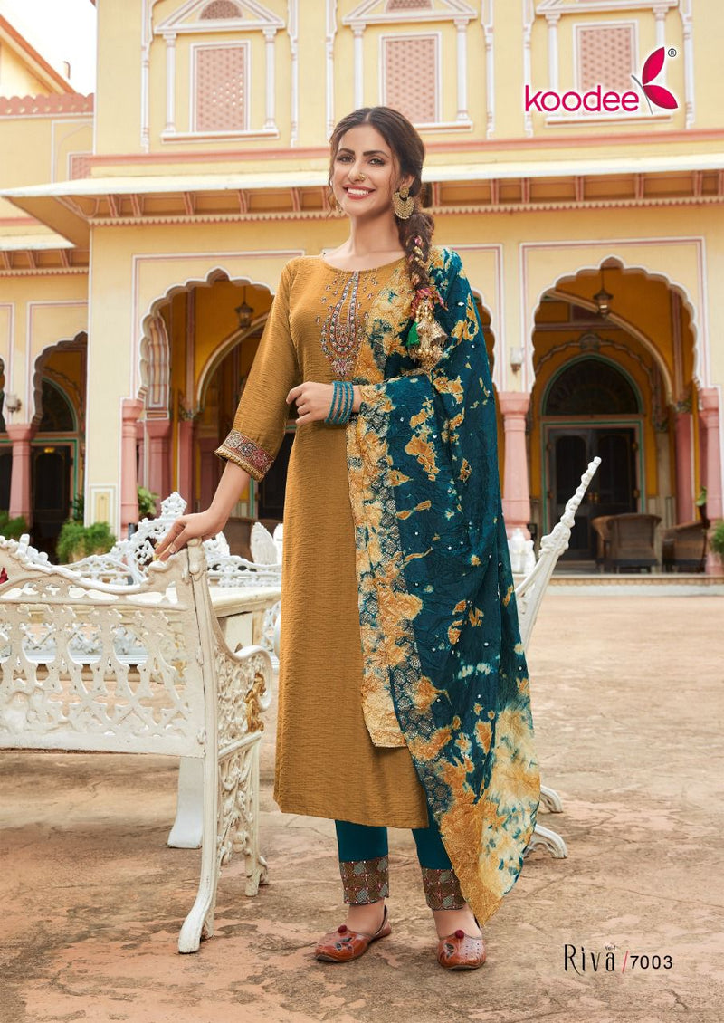 Koodee Riva Vol 7 Viscose With Heavy Embroidery Work Stylish Designer Fancy kurti