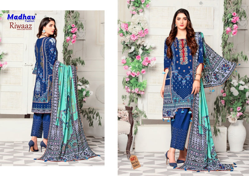 Madhav Fashion Riwaaz Lawn Cotton Printed Festive Wear Salwar Kameez