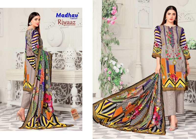 Madhav Fashion Riwaaz Lawn Cotton Printed Festive Wear Salwar Kameez