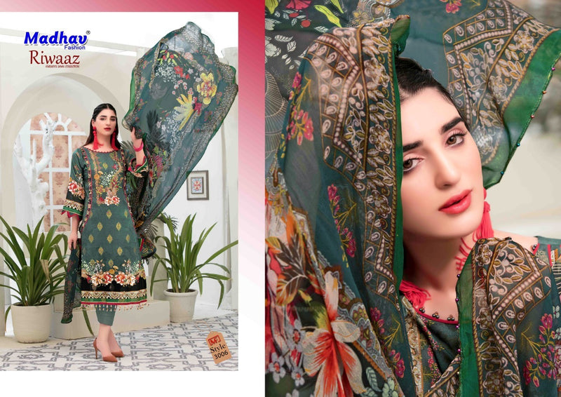 Madhav Fashion Riwaaz Lawn Cotton Printed Festive Wear Salwar Kameez