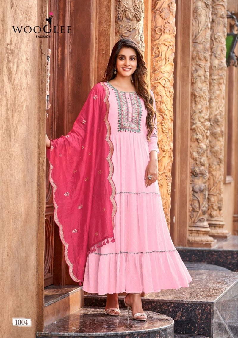 Wooglee Riyasat Georgette With Fancy Work Stylish Designer Festive Wear Long Gown