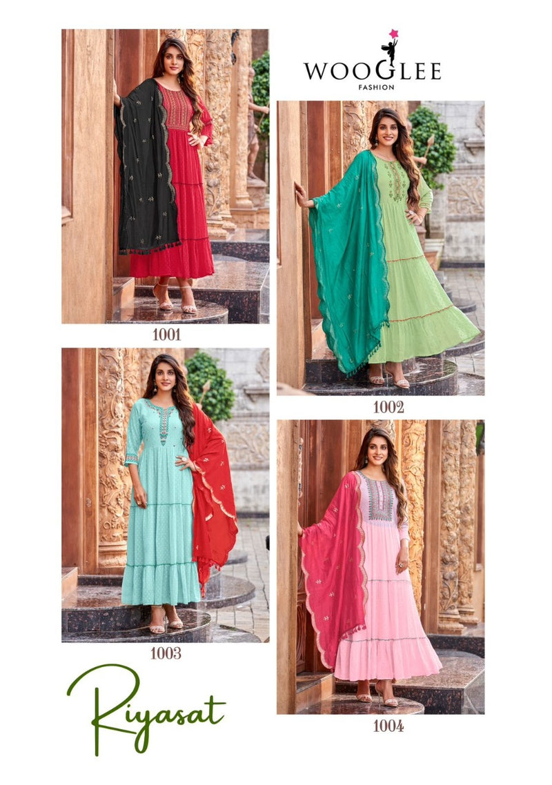 Wooglee Riyasat Georgette With Fancy Work Stylish Designer Festive Wear Long Gown