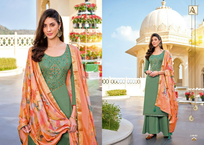 Alok Suit Riza Embroidery Stylish Designer  Wear Salwar Suit