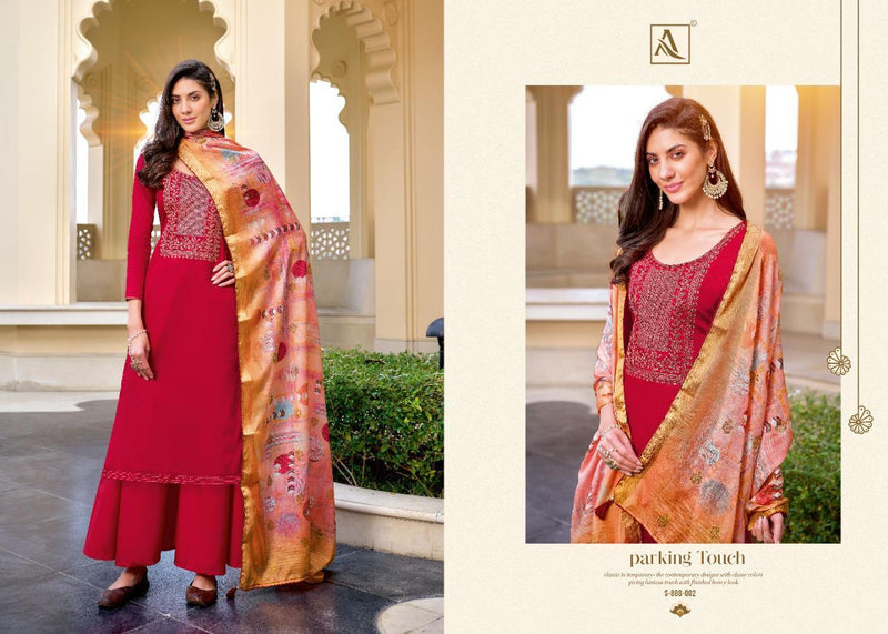 Alok Suit Riza Embroidery Stylish Designer  Wear Salwar Suit
