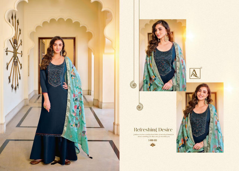 Alok Suit Riza Embroidery Stylish Designer  Wear Salwar Suit