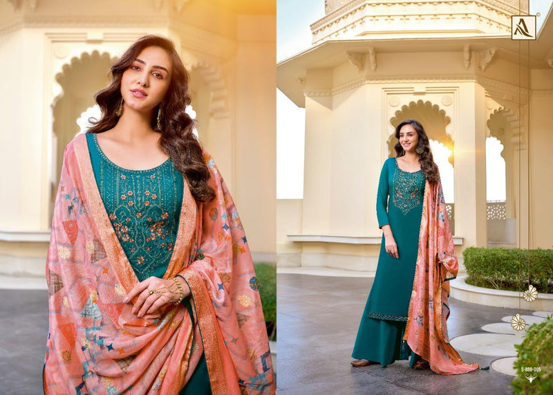 Alok Suit Riza Embroidery Stylish Designer  Wear Salwar Suit