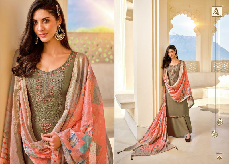Alok Suit Riza Embroidery Stylish Designer  Wear Salwar Suit