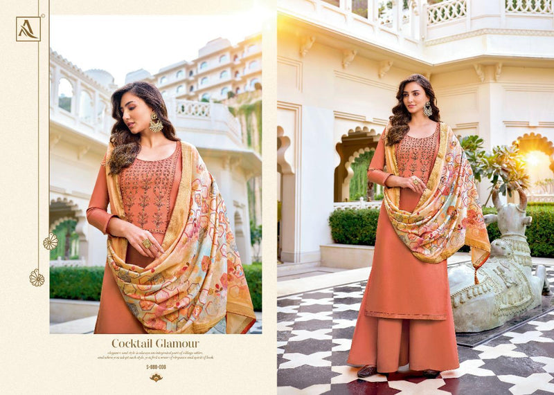 Alok Suit Riza Embroidery Stylish Designer  Wear Salwar Suit