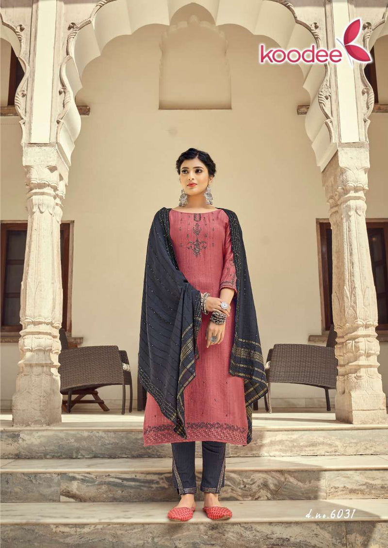 Koodee Fashion Riza Vol 3 Viscose Slub Fancy Designer Party Wear Kurtis With Sets Of Bottom & Dupatta