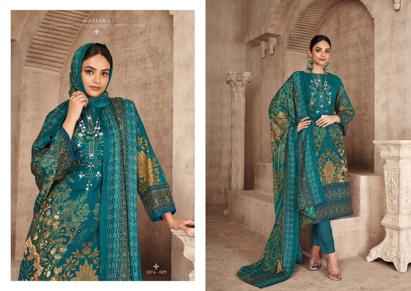 Romani Maeena Vol 10 Premium Soft Cotton Digital Print Heavy Embroidery Work Swarovski Work Fancy Salwar Suit