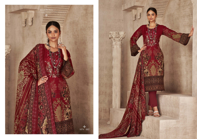 Romani Maeena Vol 10 Premium Soft Cotton Digital Print Heavy Embroidery Work Swarovski Work Fancy Salwar Suit