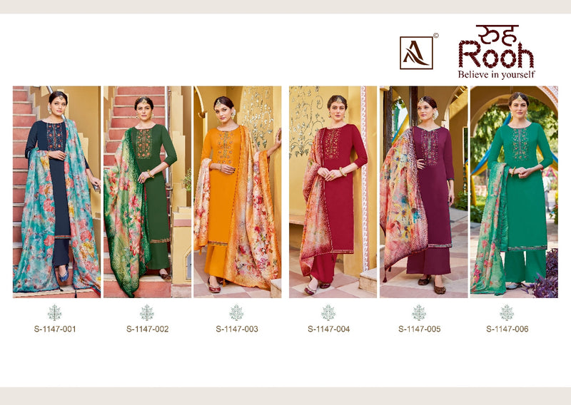 Alok Suit Rooh Jam Cotton With Heavy Embroidery Work Stylish Designer Festive Wear Salwar Kameez