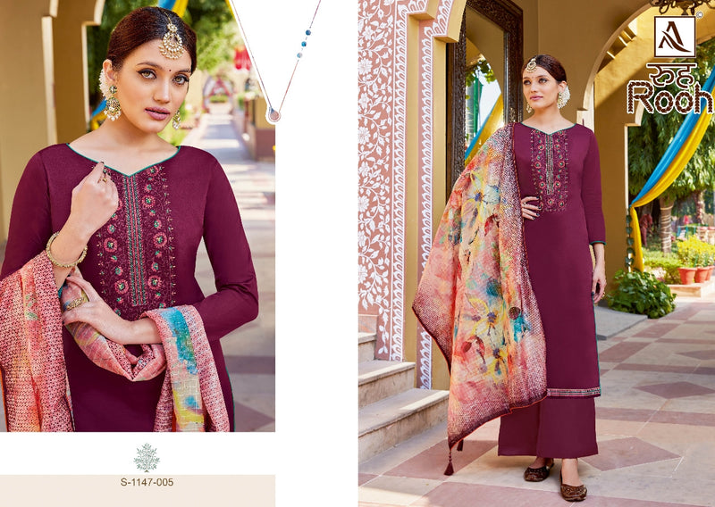 Alok Suit Rooh Jam Cotton With Heavy Embroidery Work Stylish Designer Festive Wear Salwar Kameez