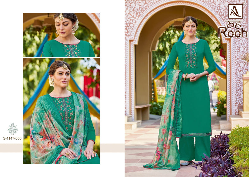 Alok Suit Rooh Jam Cotton With Heavy Embroidery Work Stylish Designer Festive Wear Salwar Kameez