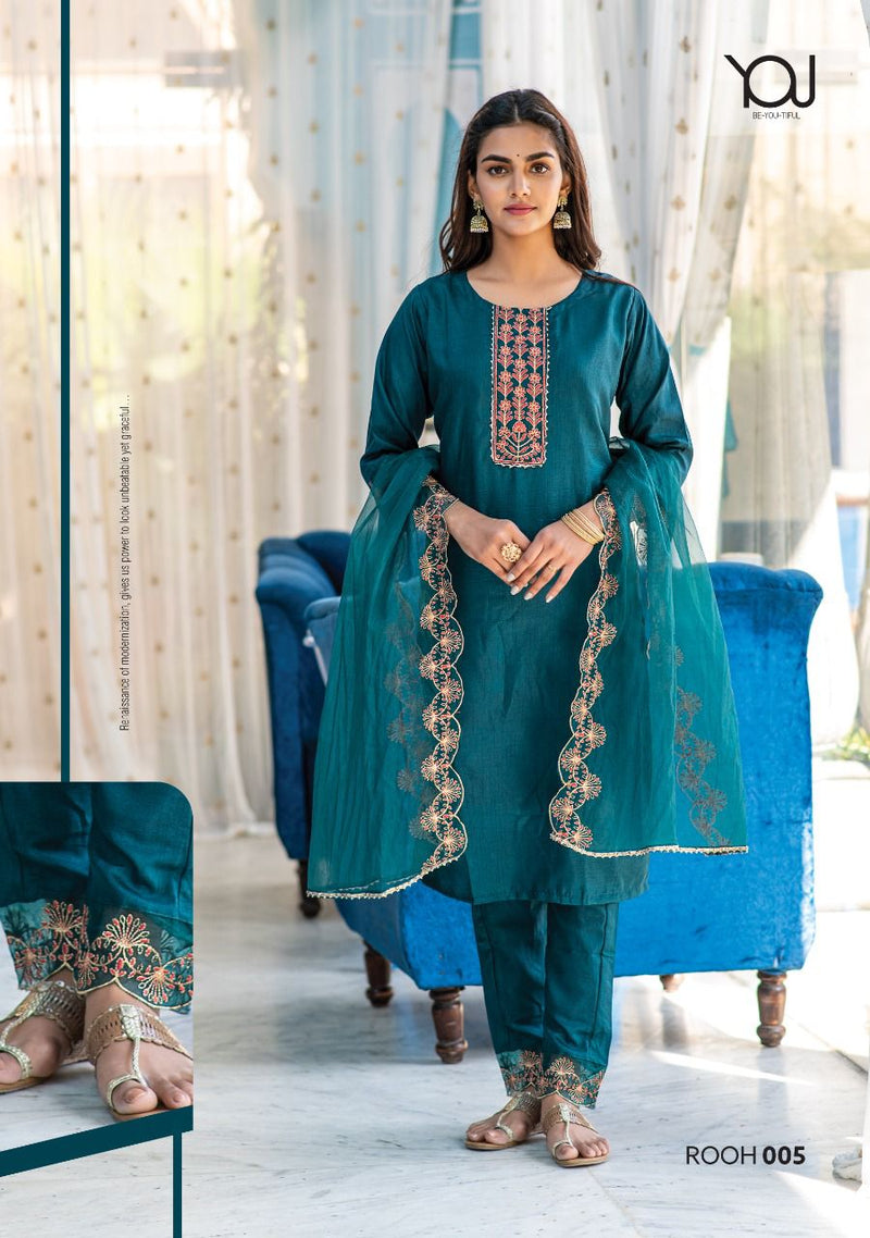 Wanna Rooh Dola Silk Fancy Designer Party Wear Kurtis With Set Of Bottom & Dupatta