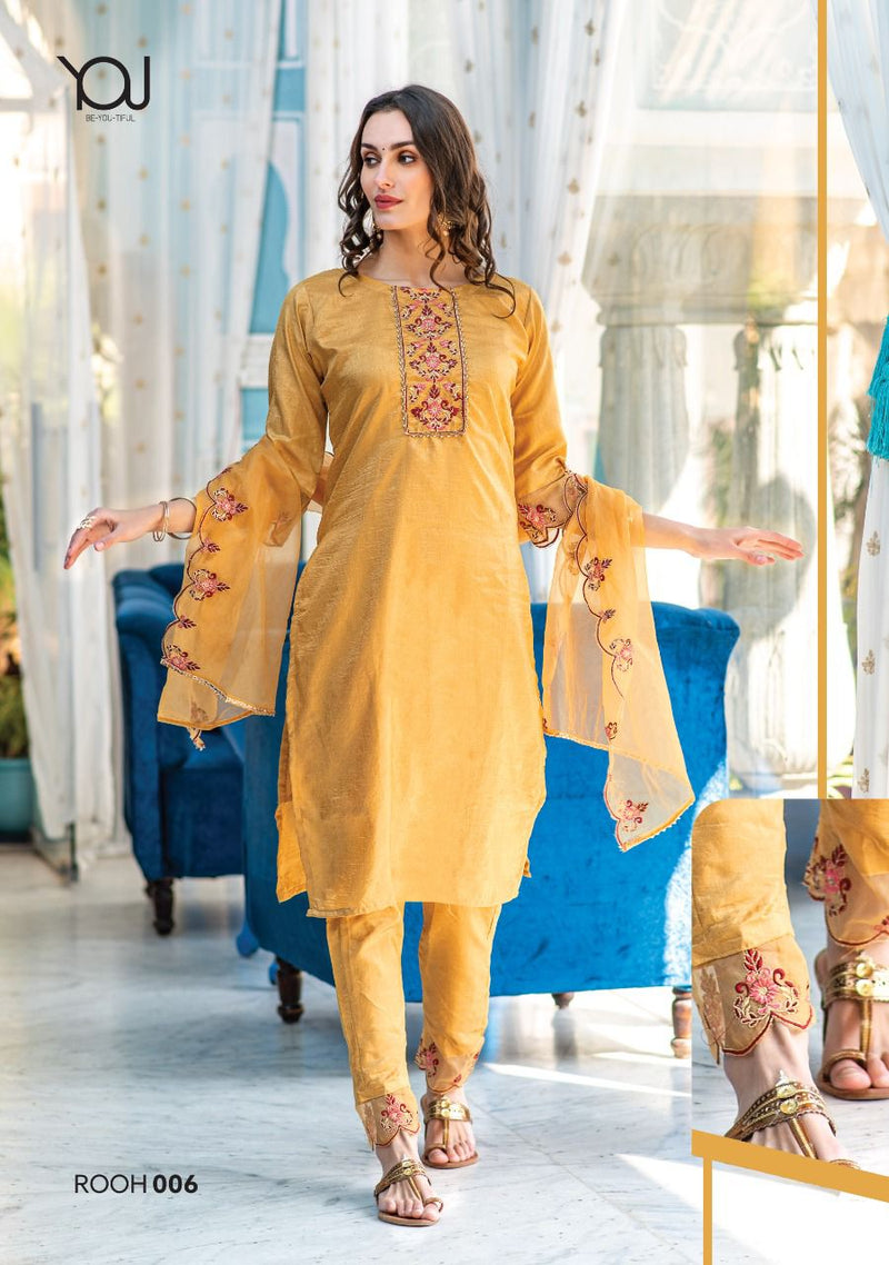 Wanna Rooh Dola Silk Fancy Designer Party Wear Kurtis With Set Of Bottom & Dupatta