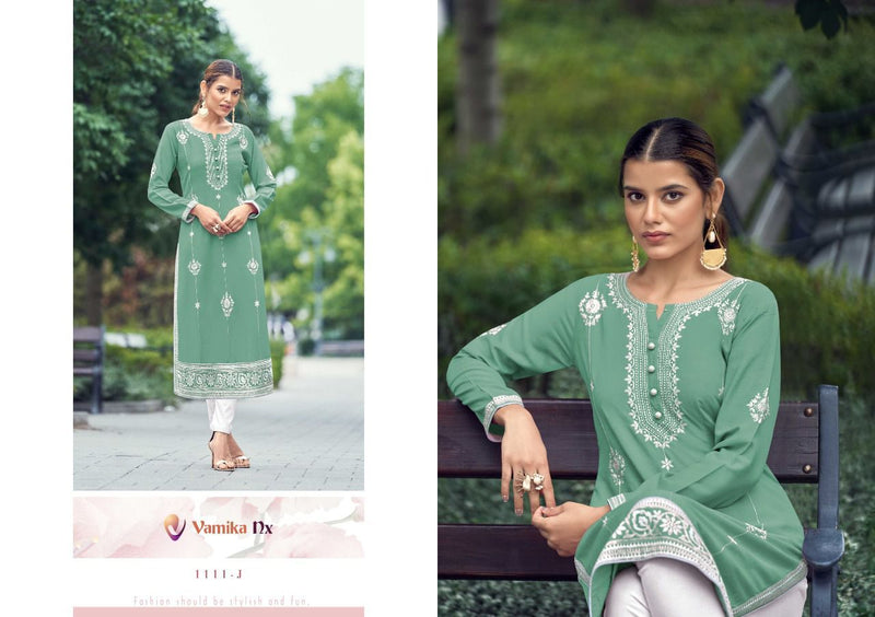 Vamika NX Rooh Vol 2 Gold Rayon Viscose Fancy Designer Party Wear Kurtis With Pants