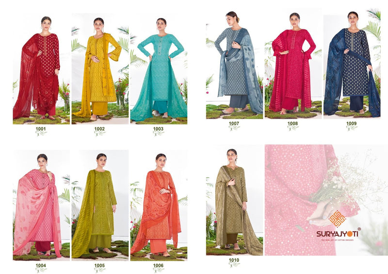 Suryajyoti Roohani Vol 1 Cotton Foil Printed Festive Wear Salwar Suits