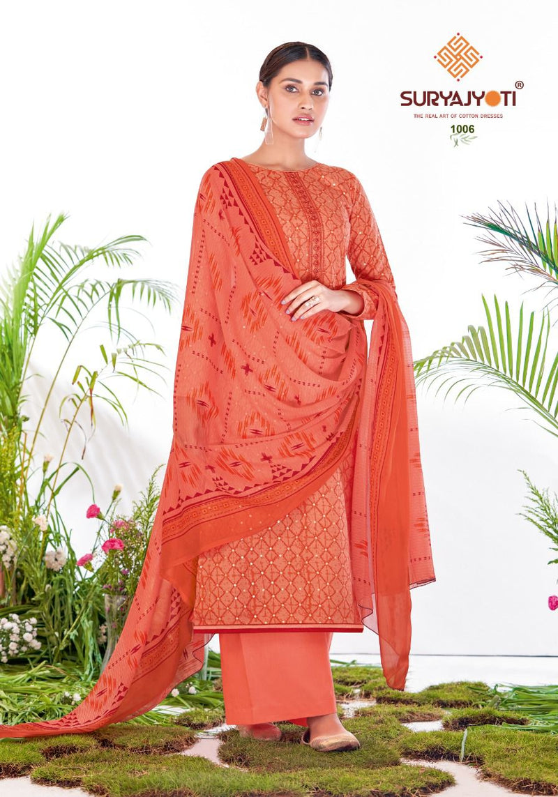 Suryajyoti Roohani Vol 1 Cotton Foil Printed Festive Wear Salwar Suits