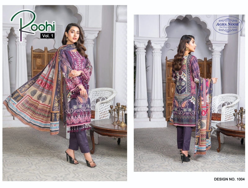 Agha Noor Roohi Vol 1 Pure Lawn Cotton Printed Partywear Salwar Kameez