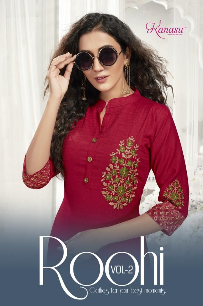 Kanasu Kurti Roohi Vol 2 Fancy Rayon Casual Wear Kurtis