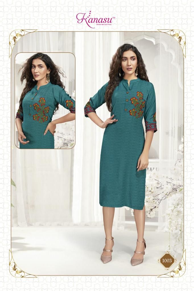 Kanasu Kurti Roohi Vol 2 Fancy Rayon Casual Wear Kurtis
