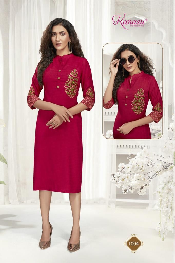 Kanasu Kurti Roohi Vol 2 Fancy Rayon Casual Wear Kurtis